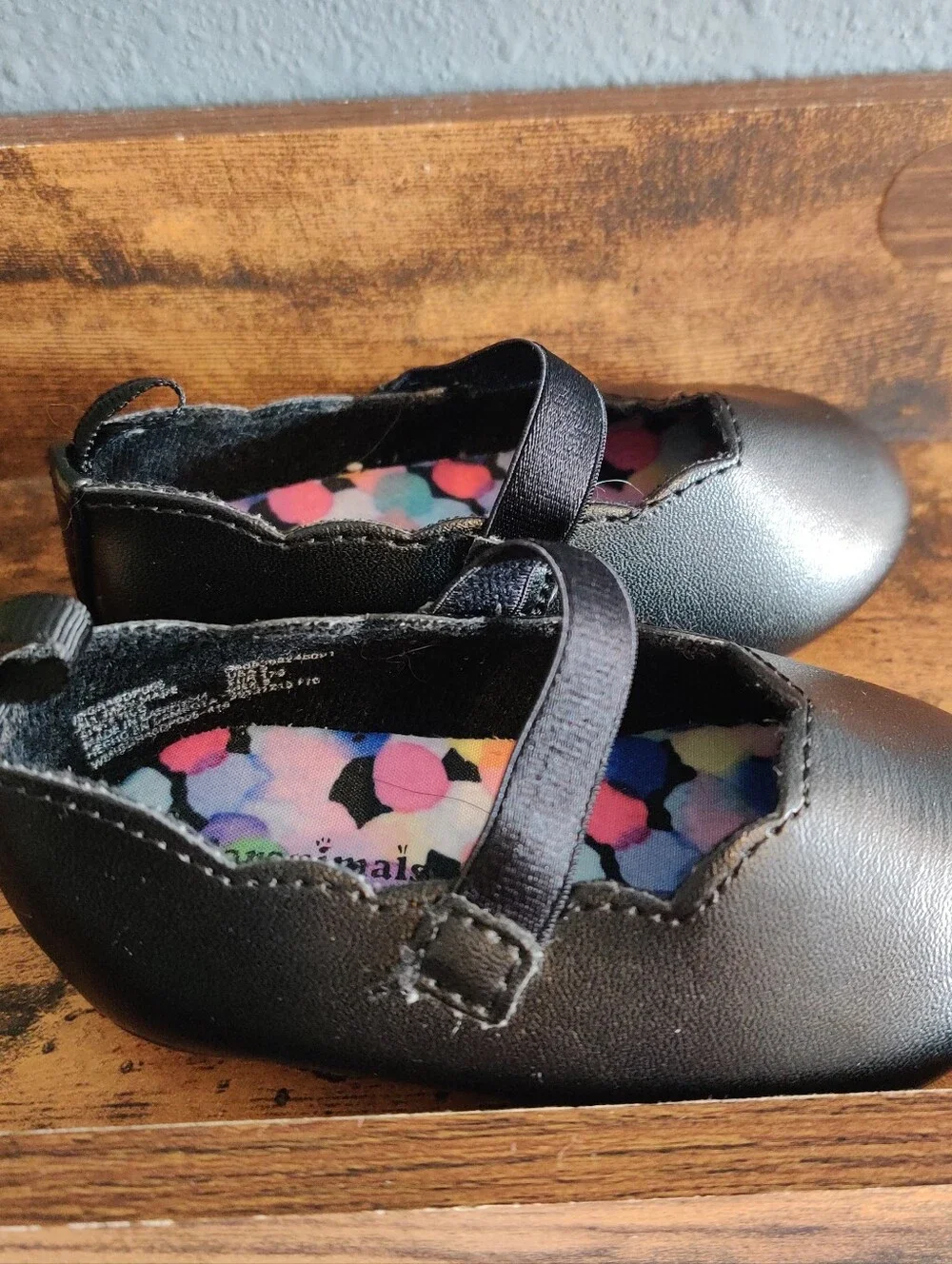 Garanimals Baby Size 2 Black Mary Jane Slip On Shoes Girl Toddler Sandals Flat